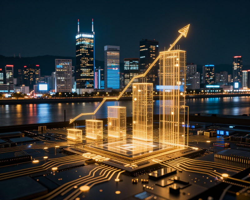 Economic Growth and Semiconductor Boom Concept