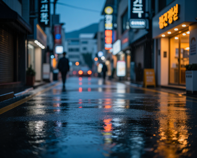Rainy Seoul Street