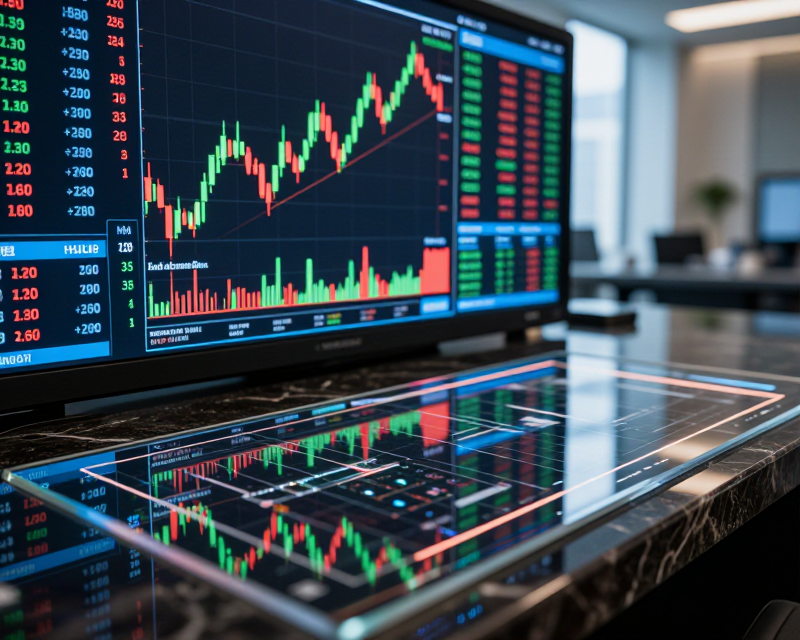 Futuristic Stock Market Display