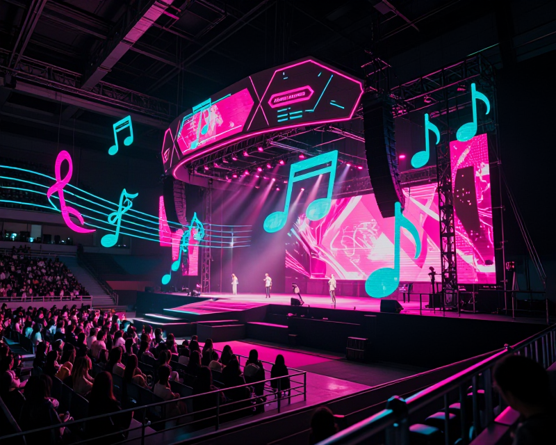 Futuristic K-pop Concert Atmosphere