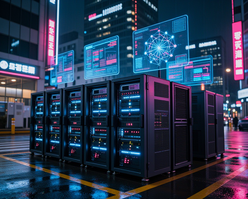 Cyberpunk Seoul Tech Scene