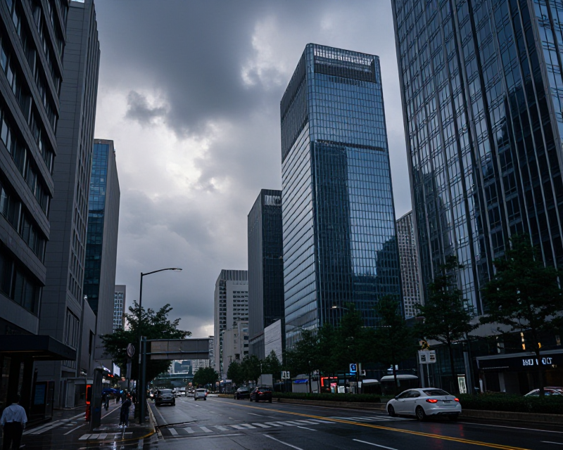 Cloudy Seoul Cityscape