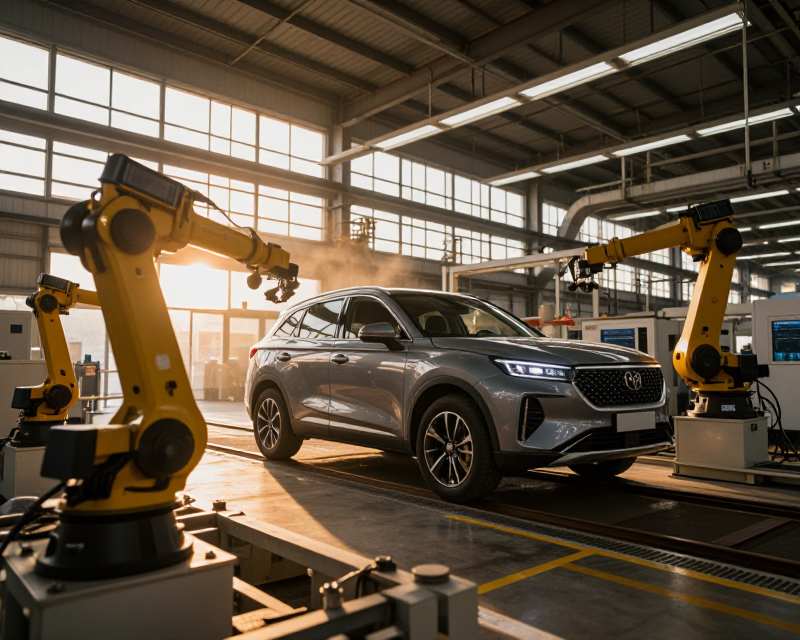 Modern Hyundai manufacturing plant in India