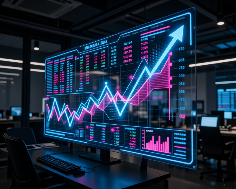 Cyberpunk Stock Market Visualization