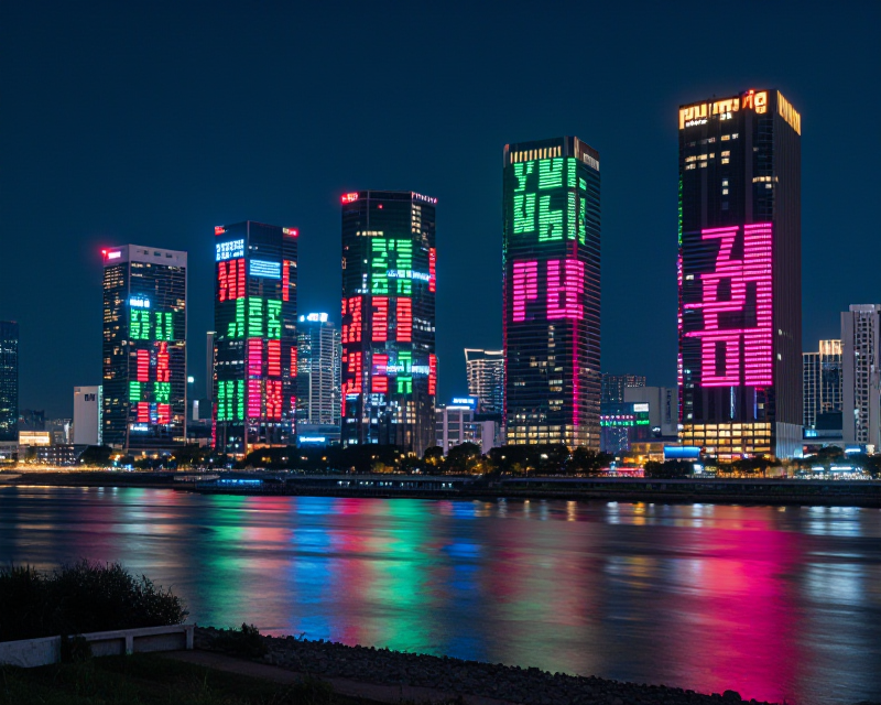 Cyberpunk Seoul Stock Market