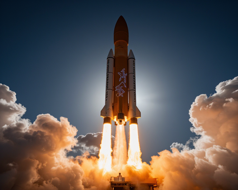 Futuristic Space Rocket Launch