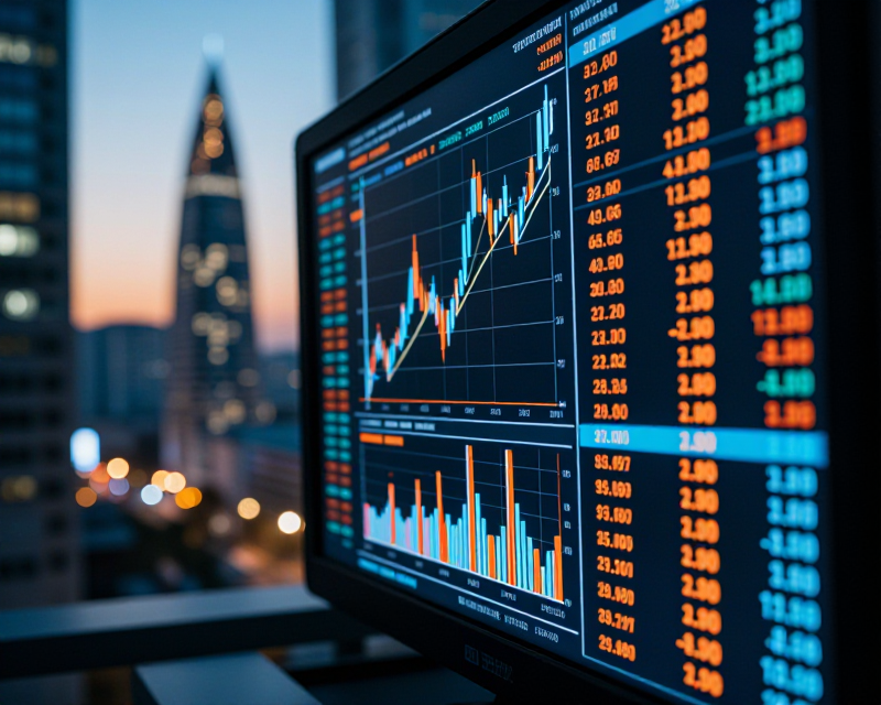 Cyberpunk Financial Market